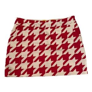 LoudMouth Ladies Golf Women’s Skort Skirt Size 6 Red/White Houndstooth Print